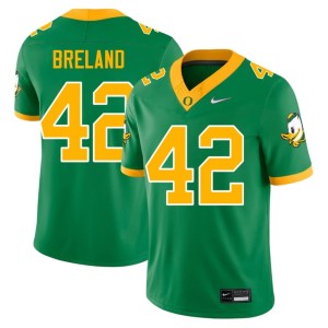Oregon Mens #42 Stitched Green College Football Aydin Breland Jerseys 396244-216