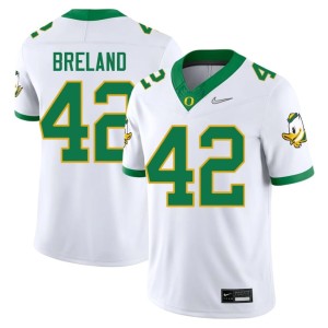 UO #42 High School Men's College Football Aydin Breland White Jerseys 441212-750