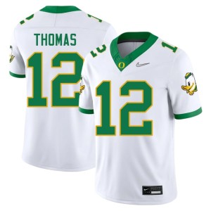 The Ducks Men's College Football Player Brock Thomas White #12 Jerseys 585198-109