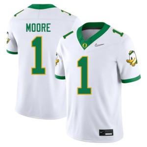 Ducks White #1 Dakorien Moore Men Game College Football Jersey 493254-181