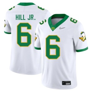 Oregon Ducks College Football Mens #6 White Dierre Hill Jr. University Jerseys 764689-832