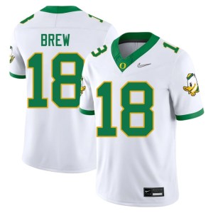 Ducks White Dorian Brew Men #18 College Football Player Jerseys 583404-215