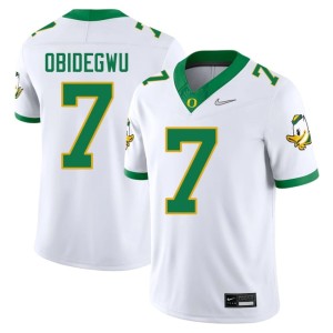 Oregon Ducks College Football #7 White Ify Obidegwu Mens Limited Jersey 620992-862