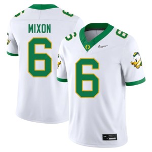 Ducks Jerry Mixon Alumni College Football #6 Mens White Jerseys 174586-317