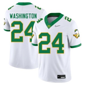 Ducks College Football #24 Jett Washington White Mens High School Jersey 326191-928