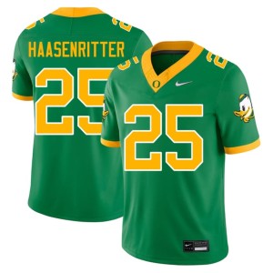 The Ducks High School Mens #25 Green College Football Kilohana Haasenritter Jerseys 193284-926