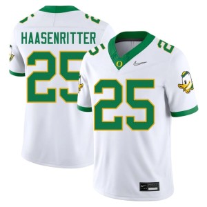 Oregon Kilohana Haasenritter College Football Mens #25 White Embroidery Jerseys 533022-762