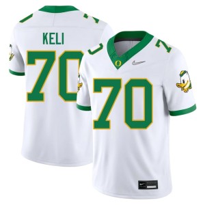 Oregon #70 Mens College Football Koloi Keli Game White Jerseys 740863-124