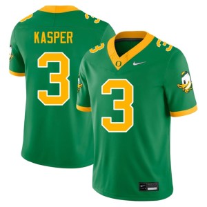 Ducks #3 Replica Men Kyler Kasper College Football Green Jerseys 753089-457