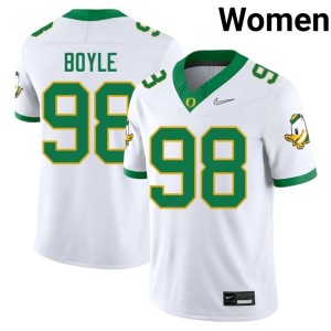 The Ducks College Football White Andrew Boyle #98 Women Limited Jerseys 692720-756