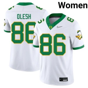 University of Oregon White #86 Andrew Olesh NCAA College Football Women Jersey 334855-926