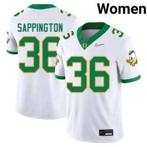 Ducks Official College Football Atticus Sappington #36 Women White Jersey 899174-724