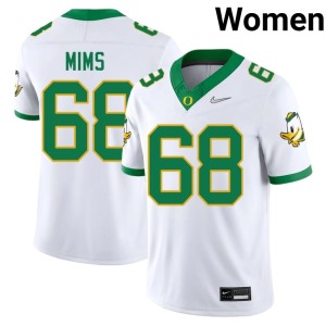 Oregon Ducks #68 College Football Auston Mims White Womens Alumni Jerseys 192088-698