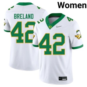 Oregon Women University College Football #42 White Aydin Breland Jersey 888017-610