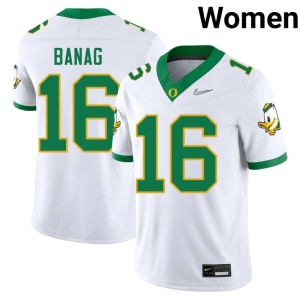 UO College Football #16 Women Azel Banag Stitched White Jersey 320780-116