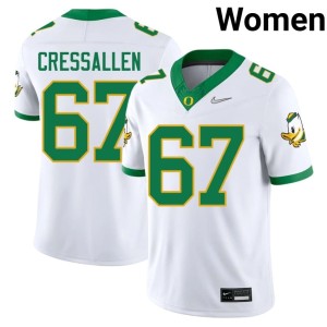Ducks #67 College Football Women's Beau CressAllen 2026-27 White Jersey 517739-664