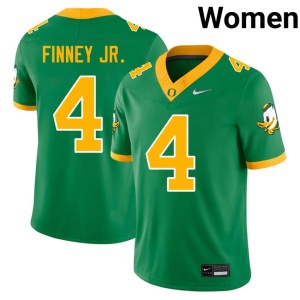 University of Oregon Women Green College Football Brandon Finney Jr. Embroidery #4 Jerseys 470244-584