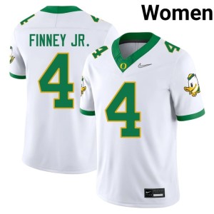 University of Oregon Brandon Finney Jr. White College Football Replica Womens #4 Jersey 988455-558