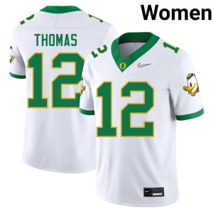 University of Oregon Stitched Womens College Football #12 Brock Thomas White Jersey 951829-472