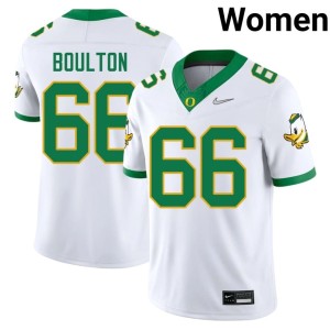 Oregon Ducks #66 Bryce Boulton College Football Women White Limited Jersey 684927-568
