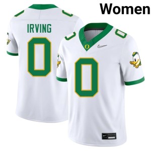 University of Oregon Women's Official White Bucky Irving College Football #0 Jersey 617842-404