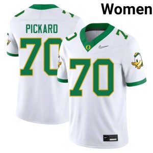 University of Oregon Replica #70 Women's White Charlie Pickard College Football Jersey 778414-702
