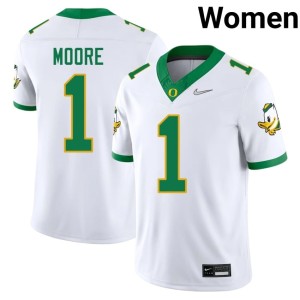 Oregon Ducks High School White #1 Women's College Football Dakorien Moore Jerseys 762218-787