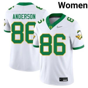 Ducks White College Football Alumni Womens Darrian Anderson #86 Jersey 308669-198