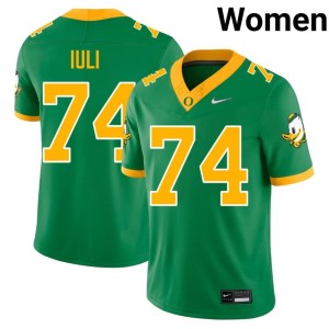 Ducks College Football #74 Green Dave Iuli Women's NCAA Jersey 519795-817
