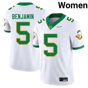 Oregon Limited Davon Benjamin #5 College Football White Women Jersey 543717-370