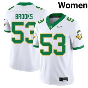 The Ducks University College Football #53 Womens White Devin Brooks Jerseys 194013-309