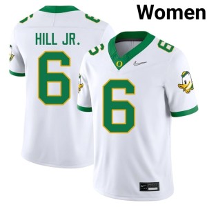 The Ducks White NCAA College Football Dierre Hill Jr. Women #6 Jerseys 275155-449