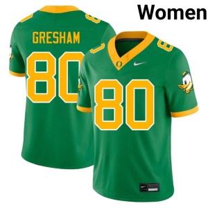 Oregon College Football University Dillon Gresham #80 Green Womens Jersey 593817-211