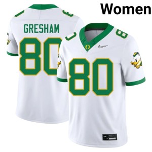 The Ducks White College Football Alumni Dillon Gresham Women's #80 Jerseys 821586-133