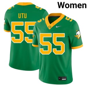Oregon Womens College Football #55 Douglas Utu Green Stitched Jerseys 947330-570