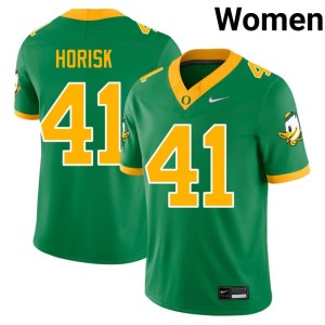 Oregon Ducks #41 Green Embroidery College Football Women Dutch Horisk Jerseys 741181-171