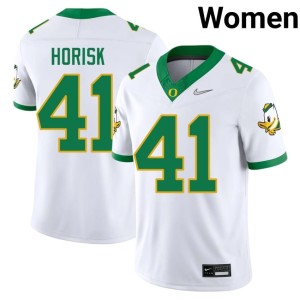UO Dutch Horisk #41 Womens White Game College Football Jerseys 697452-709