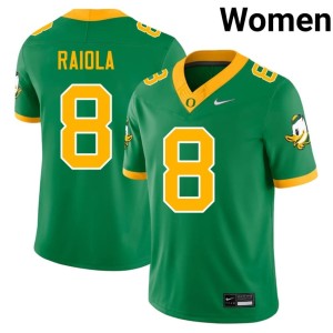 UO #8 Dylan Raiola Womens Official College Football Green Jersey 706717-255