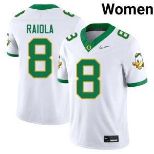 The Ducks Dylan Raiola #8 College Football White NCAA Womens Jerseys 167035-940