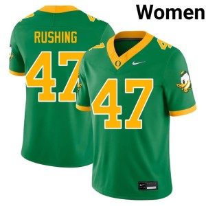 The Ducks Womens #47 Green Elijah Rushing Player College Football Jersey 232125-775