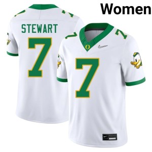 Oregon Women's College Football White #7 Official Evan Stewart Jersey 691747-962
