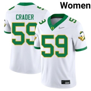 UO Fox Crader White Women's #59 College Football Embroidery Jersey 350198-119