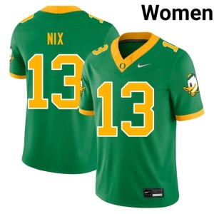 University of Oregon #13 Green High School Gavin Nix College Football Womens Jersey 292066-114