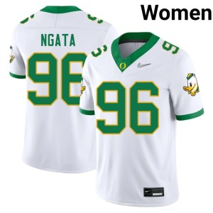 The Ducks College Football #96 Limited White Womens Haloti Ngata Jersey 926800-756