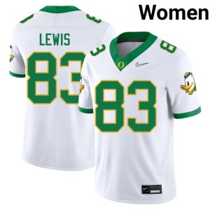 University of Oregon Hudson Lewis Game White #83 College Football Women's Jerseys 480551-918