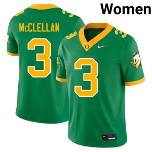 Oregon Ducks #3 Jeremiah McClellan College Football Womens Green Limited Jerseys 924265-675