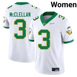 The Ducks White Replica #3 College Football Women Jeremiah McClellan Jerseys 921301-969