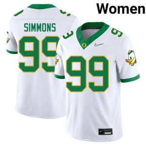 Oregon #99 Jerome Simmons Women's 2026 White College Football Jersey 476235-213