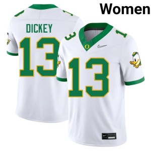 Ducks College Football Stitched White Jurrion Dickey Womens #13 Jerseys 373004-605