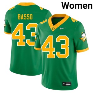 UO Women's Green Luke Basso #43 College Football Embroidery Jersey 100991-436